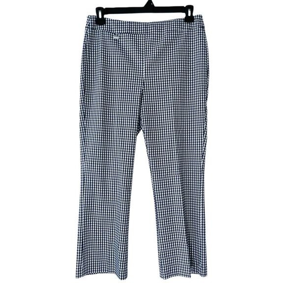 Premise Pants - Premise Navy & White Gingham Cropped Straight Leg Pants Women’s Large